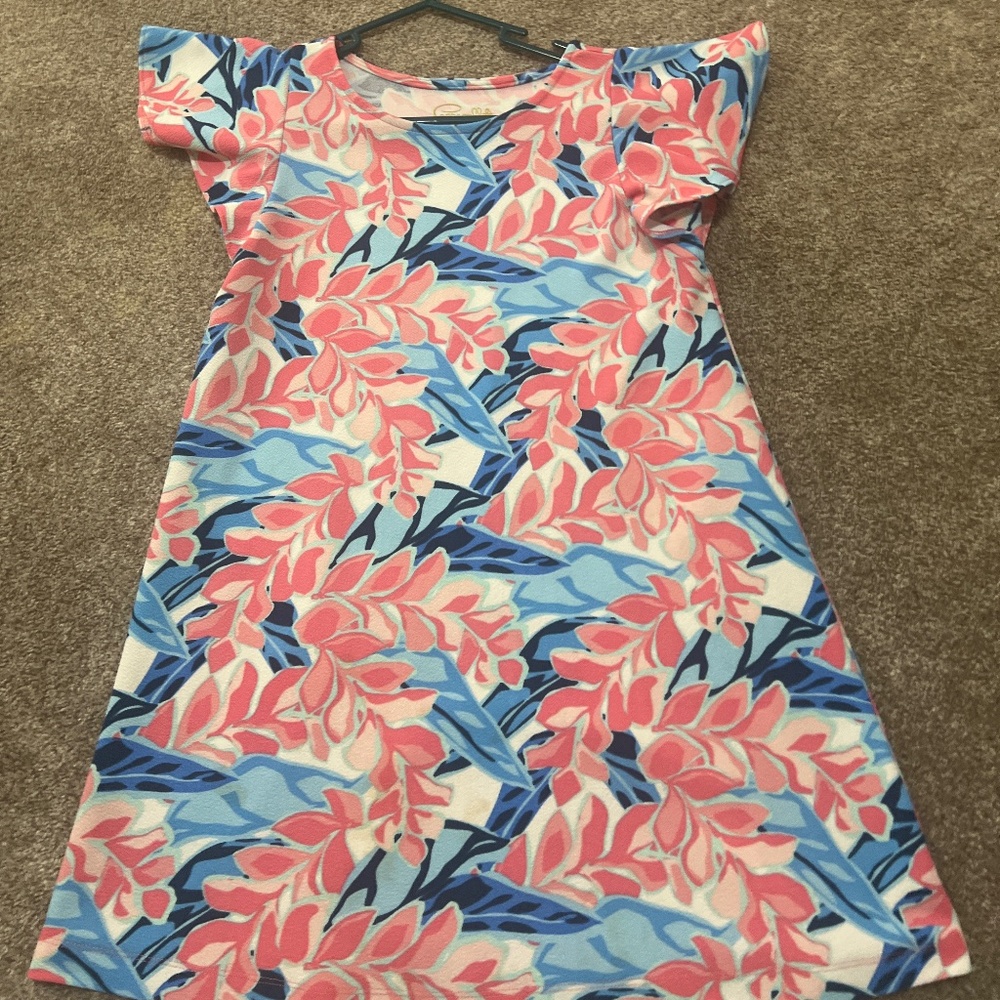 Pappagallo Girls Flutter Sleeve Swing Dress